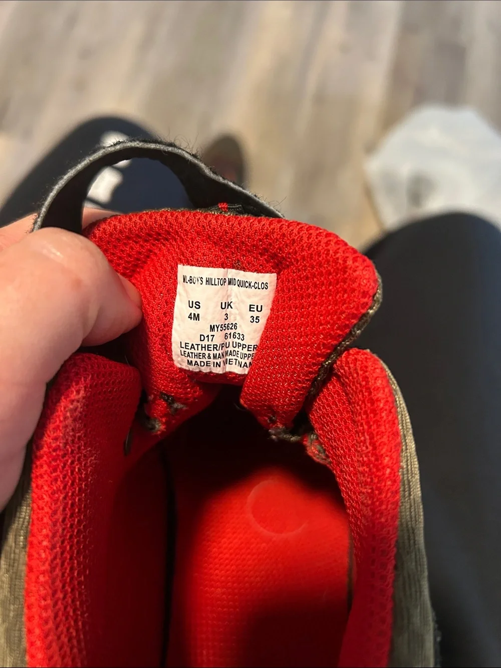 Merrell Kids Gray and Red Hiking Boots